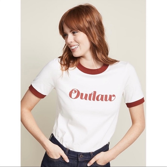 Veronica Beard Outlaw Rusty Red Ringer Tee Sz S - Picture 1 of 9